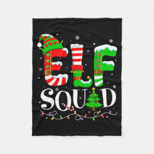 Elf Family Christmas Matching Pajamas Xmas Kids El Fleece Blanket