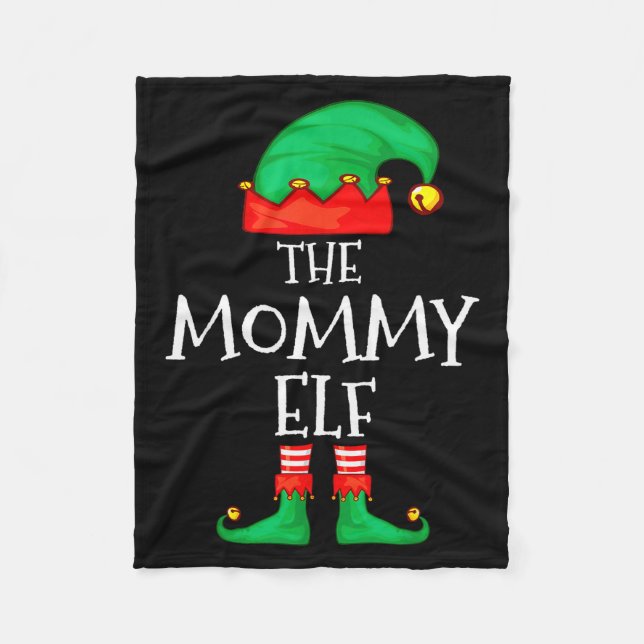 Elf Family Christmas Mommy Mom Mother Mama Elf Swe Fleece Blanket (Front)