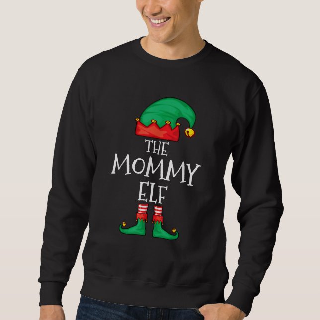 Elf Family Christmas Mommy Mom Mother Mama Elf Sweatshirt (Front)