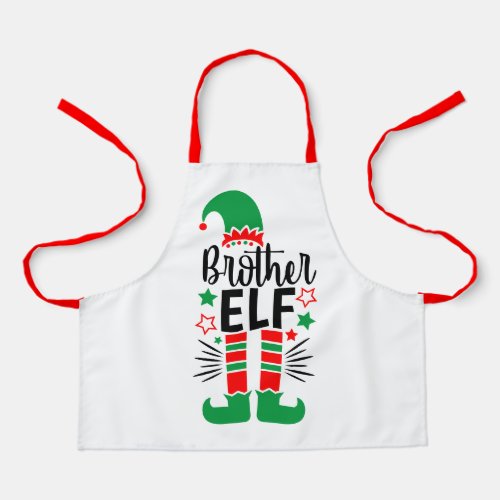 Elf Family Fun  Red and Green Brother Elf Apron