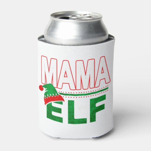 Elf Family  Mama Elf Christmas Holiday TeamElf Can Cooler