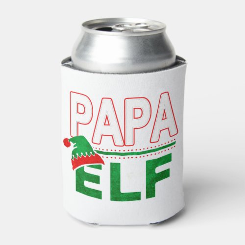Elf Family  Papa Elf Christmas Holiday TeamElf Can Cooler
