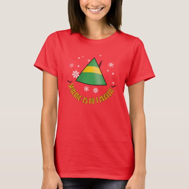 Elf Favorite Smiling Women's Christmas T-shirt (Front)