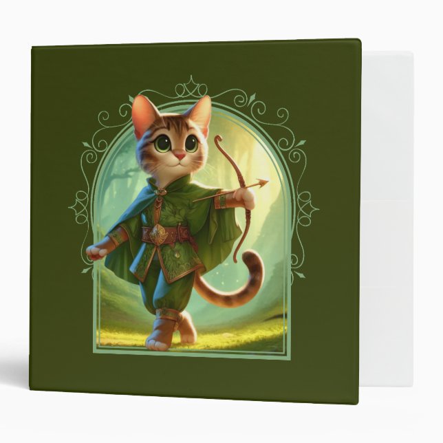 Elf Feline Fantasy Adventure 3 Ring Binder (Front/Inside)