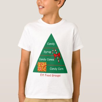 Elf Food Groups T-shirt by IndiaL at Zazzle