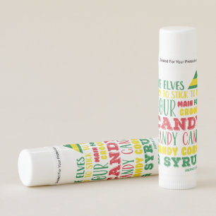 Elf Food Groups, Typography GraphicLoveShop Lip Balm