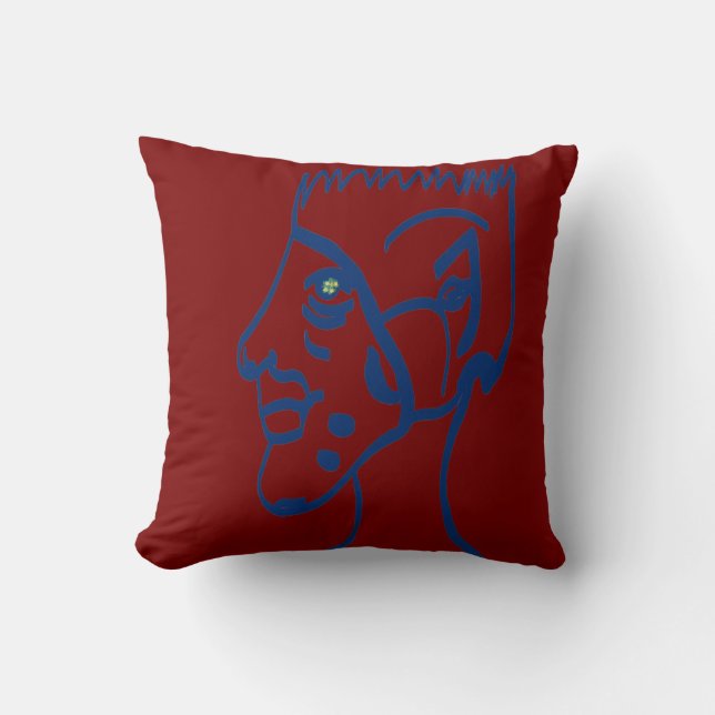 Elf Football Player Throw Pillow (Front)