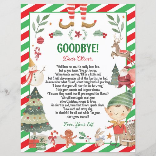 Elf Goodbye Farewell Christmas Letter from Elf