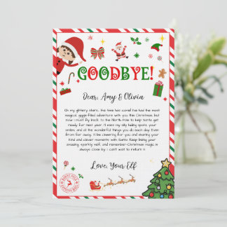 elf goodbye letter - elf return letter invitation