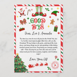 elf goodbye letter - elf return letter invitation