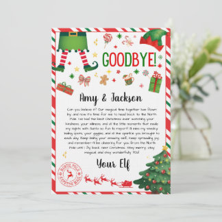 elf goodbye letter - elf return letter invitation