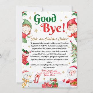 Elf Goodbye Letter Goodbye from Elf Christmas Invitation