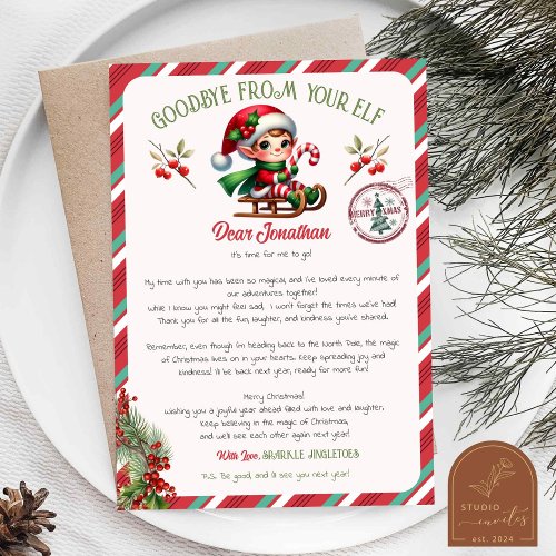 Elf Goodbye Letter Invitation