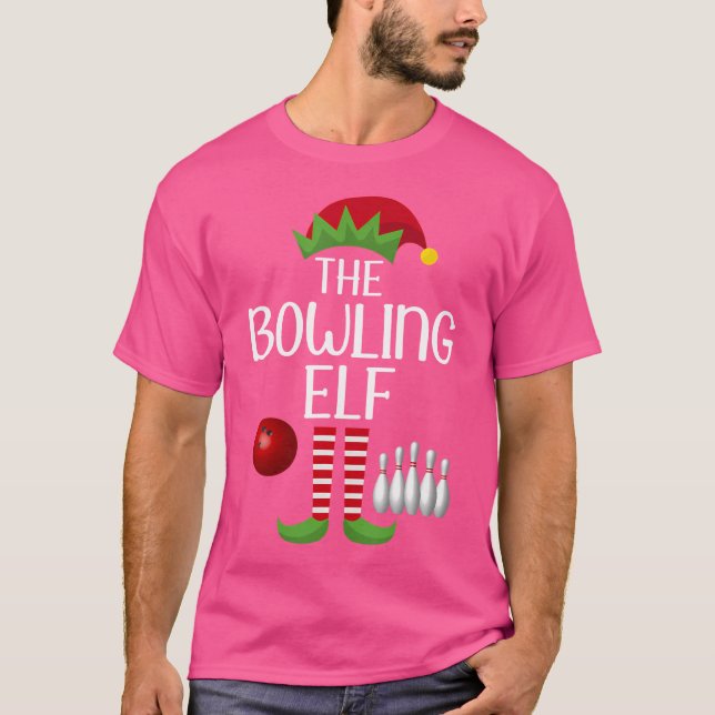 Elf Group Matching Family Christmas The Bowling El T-Shirt (Front)