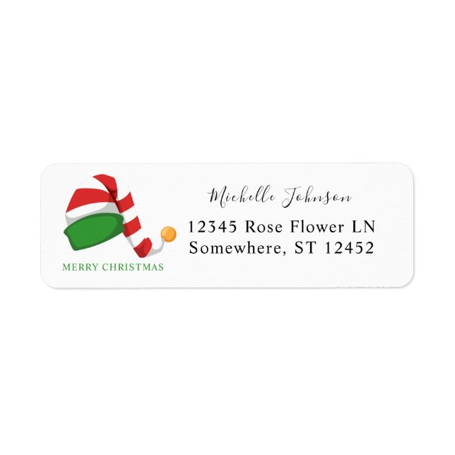 Elf Hat Christmas Return Address Label (Front)
