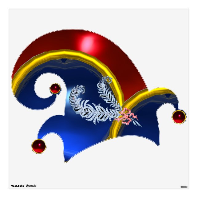 ELF HAT / DIAMOND FEATHERS AND GEM STONES WALL STICKER (Front)