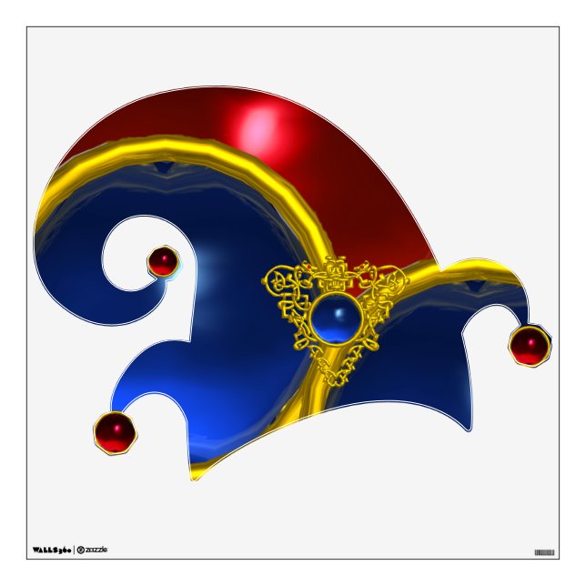 ELF HAT /GOLD JEWELS ,CELTIC KNOTS AND GEM STONES WALL STICKER (Front)