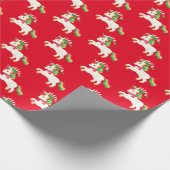 Elf Hat Unicorn Christmas Wrapping Paper (Corner)