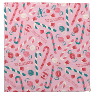 Elf Holiday Candy Pattern Cloth Napkin
