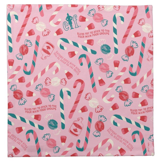 Elf Holiday Candy Pattern Cloth Napkin (Front)