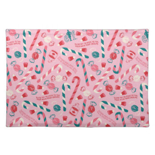 Elf Holiday Candy Pattern Cloth Placemat