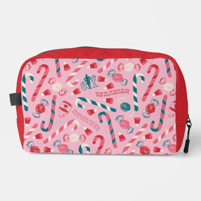 Elf Holiday Candy Pattern Dopp Kit (Front)