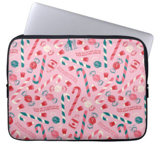 Elf Holiday Candy Pattern Laptop Sleeve