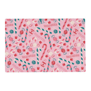 Elf Holiday Candy Pattern Placemat
