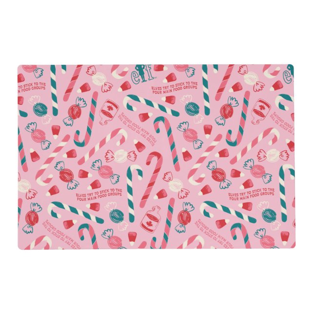 Elf Holiday Candy Pattern Placemat (Front)