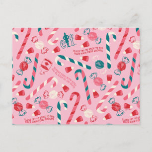 Elf Holiday Candy Pattern Postcard