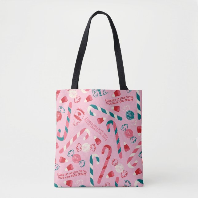 Elf Holiday Candy Pattern Tote Bag (Front)