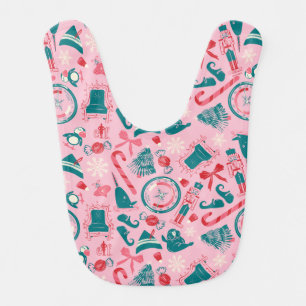 Elf Holiday Framed Icon Pattern Baby Bib