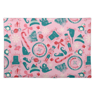 Elf Holiday Framed Icon Pattern Cloth Placemat