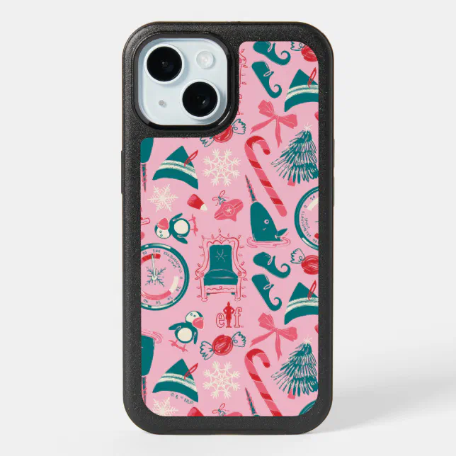Elf Holiday Framed Icon Pattern iPhone 15 Case | Zazzle