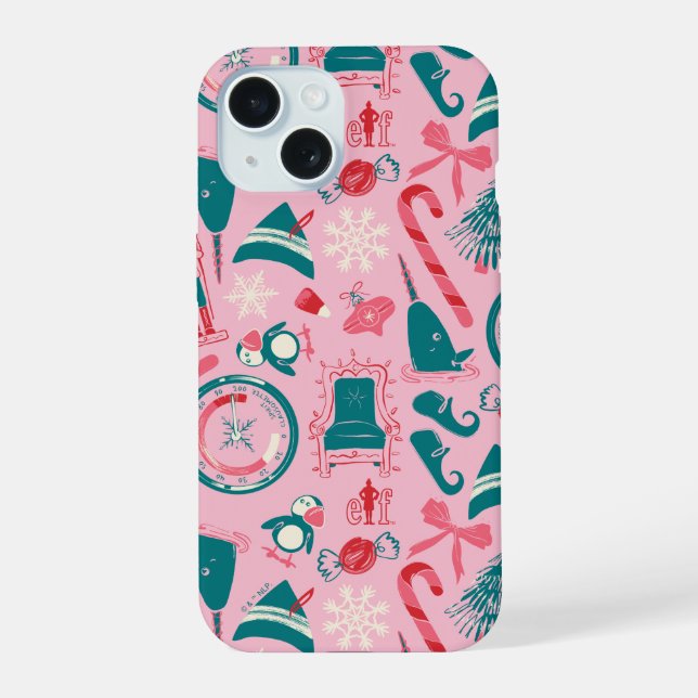 Elf Holiday Framed Icon Pattern Iphone Case (Back)