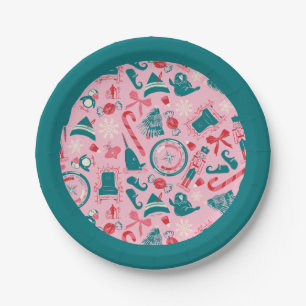 Elf Holiday Framed Icon Pattern Paper Plates