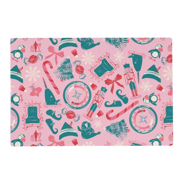 Elf Holiday Framed Icon Pattern Placemat (Front)