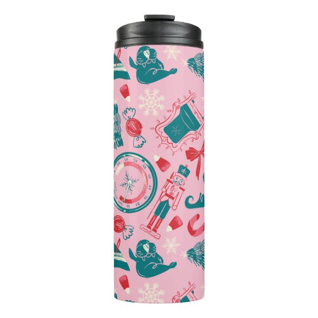 Elf Holiday Framed Icon Pattern Thermal Tumbler (Front)