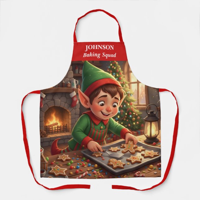 Elf Holiday Gingerbread Apron (Front)