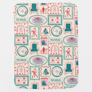 Elf Holiday Icon Pattern Baby Blanket