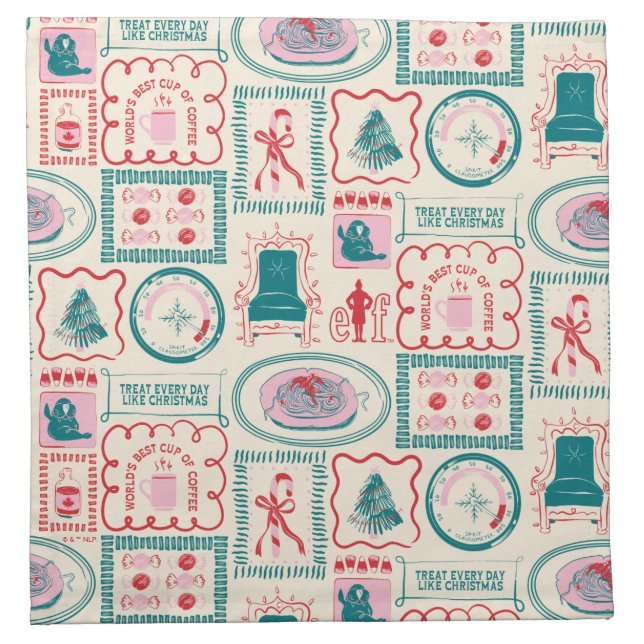 Elf Holiday Icon Pattern Cloth Napkin (Front)