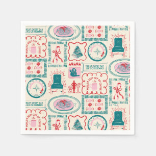 Elf Holiday Icon Pattern Napkins