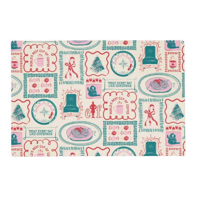 Elf Holiday Icon Pattern Placemat (Front)