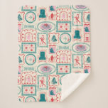 Elf Holiday Icon Pattern Sherpa Blanket