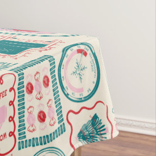 Elf Holiday Icon Pattern Tablecloth