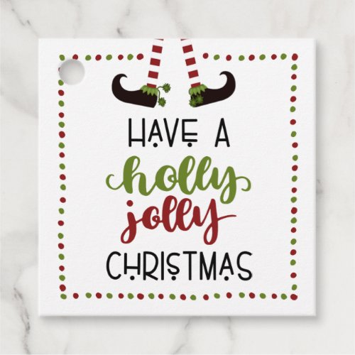 Elf Holly Jolly Christmas TO FROM Personalized Favor Tags