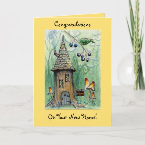 Elf House Happy New Home Greeting Card