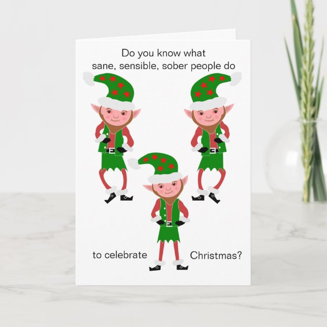 Elf Humorous Christmas Holiday Card (Front)