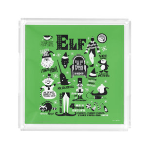 Elf Icons and Movie Quotes Acrylic Tray