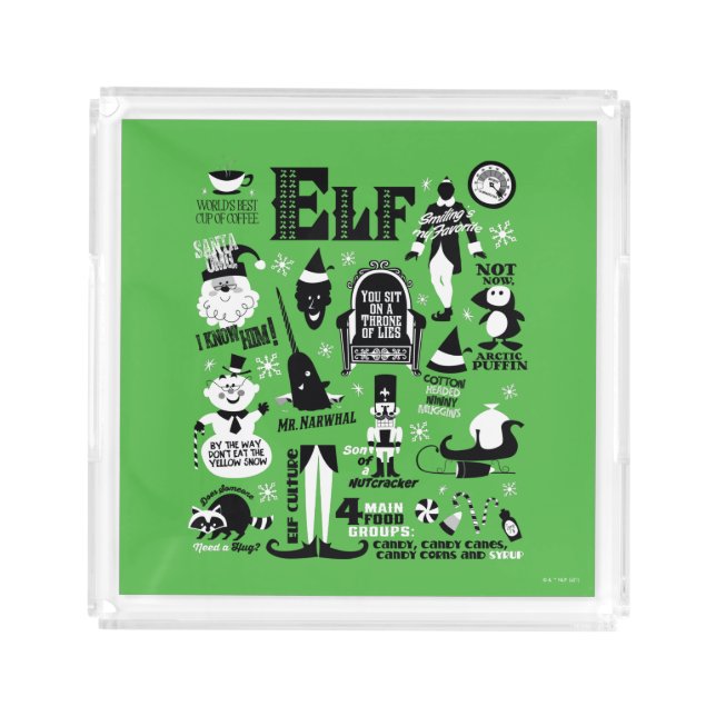 Elf Icons and Movie Quotes Acrylic Tray (Front)